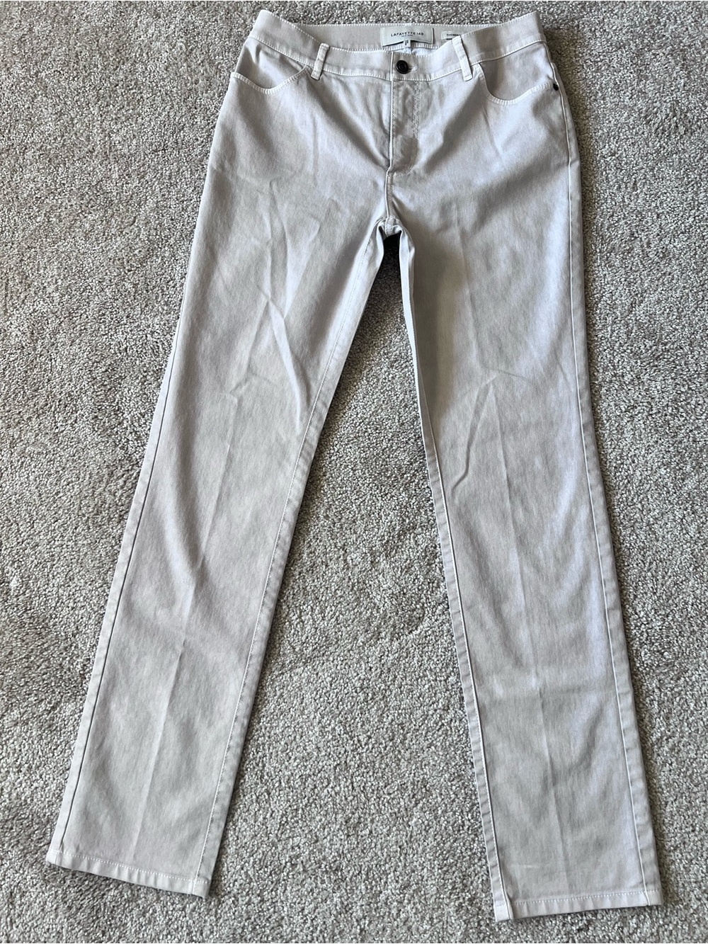 Layfayette 148 New York Straight Leg Jeans in Beige Size 6